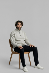 3 İplik Şardonlu Regular Kalıp Yarım Fermuarlı Sweatshirt